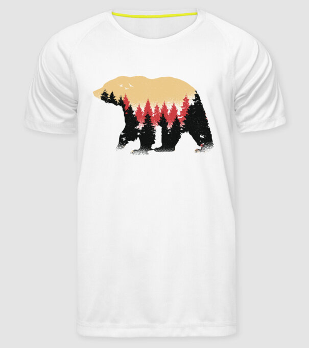 Urs Natură model alb pe tricou