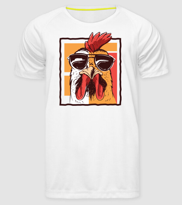 Pui cool model alb pe tricou