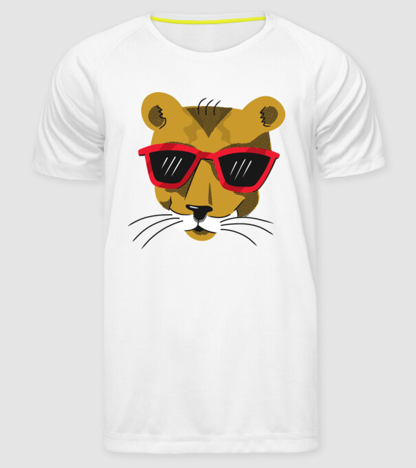 Leu cool model alb pe tricou