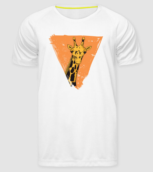 Girafă cool model alb pe tricou