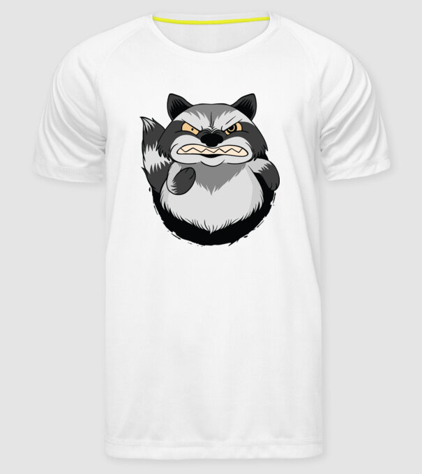Raton furios model alb pe tricou