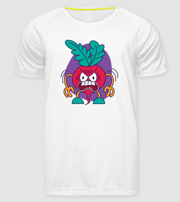 Ridichi supărat model alb pe tricou