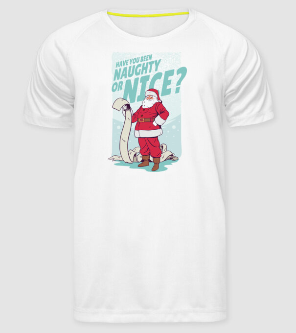 Lista de cadouri Moș Crăciun - tricou Crăciun model alb pe tricou