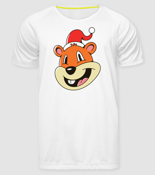 Moș Crăciun Veveriță model alb pe tricou
