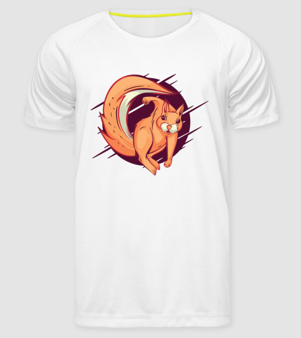 Supererou veveriță model alb pe tricou