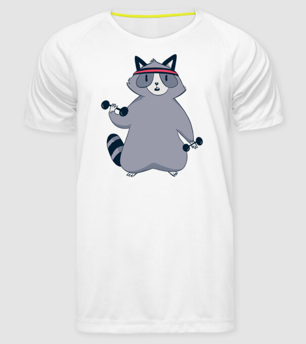 Raton antrenament model alb pe tricou