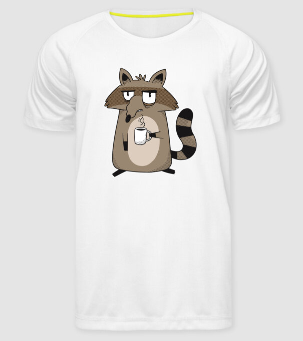 Raton cu cafea model alb pe tricou