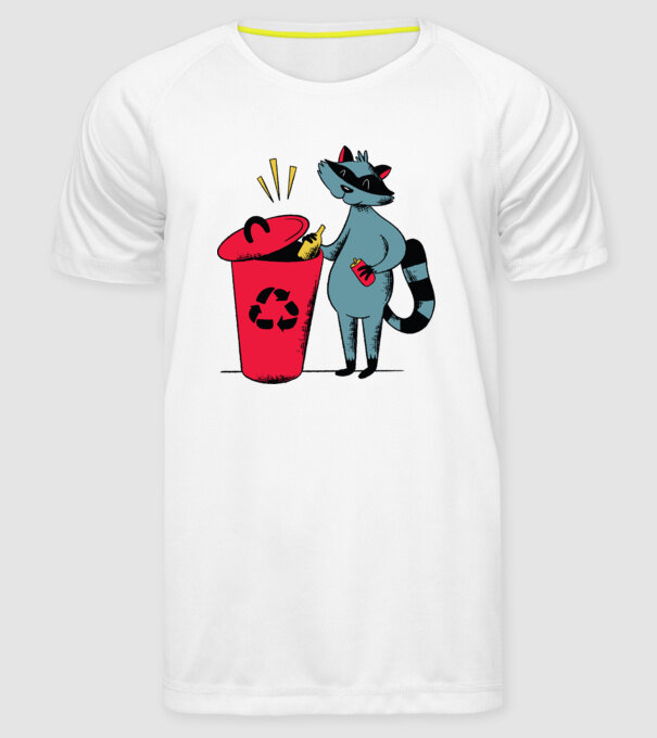 Reciclare Raton model alb pe tricou