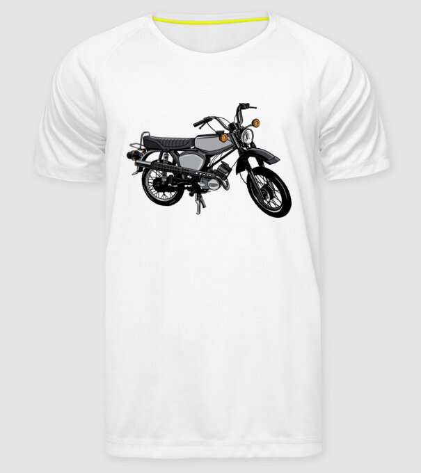 Motocicletă model alb pe tricou