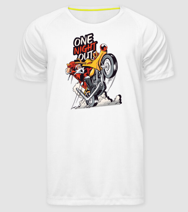 Moș Crăciun pe motocicletă în zi liberă model alb pe tricou
