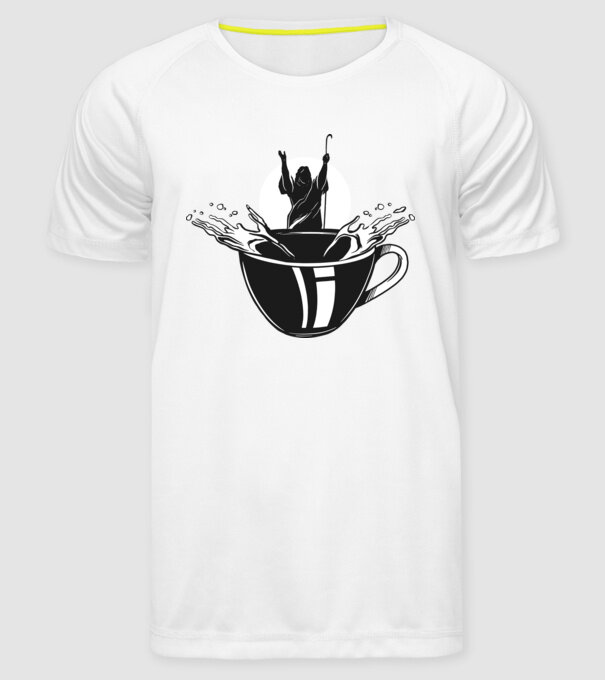 Moise cafea model alb pe tricou