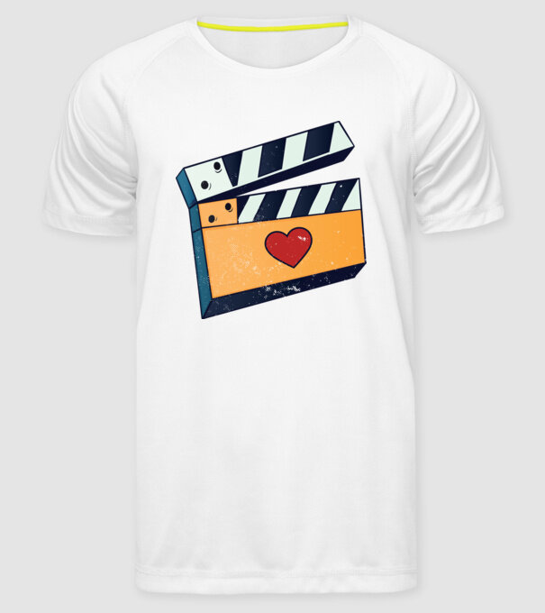 Cinema Film model alb pe tricou