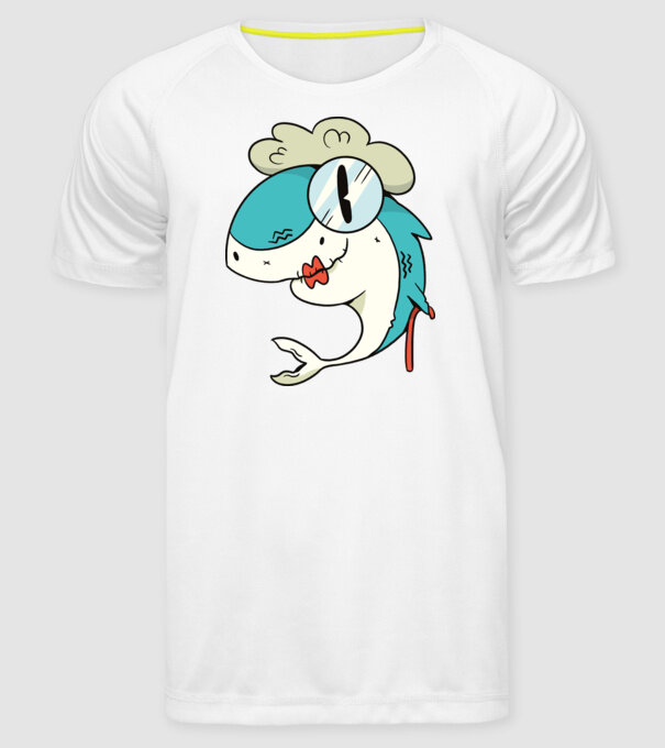 Bunică Rechin model alb pe tricou