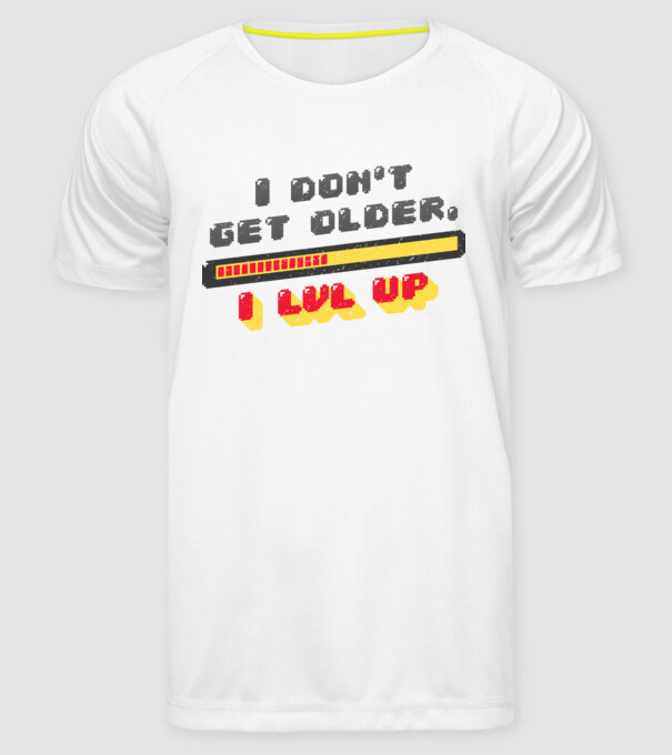 Eu nu îmbătrânesc, trec la nivelul următor Gamer, tricou zi naștere model alb pe tricou