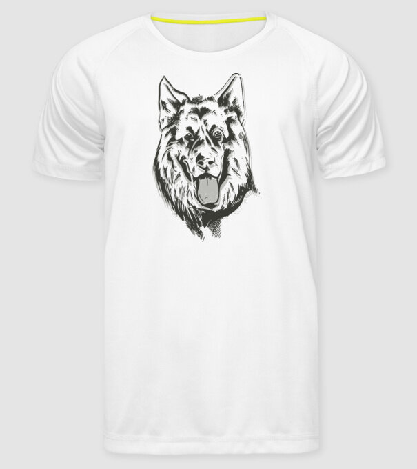 Cap Ciobănesc german model alb pe tricou