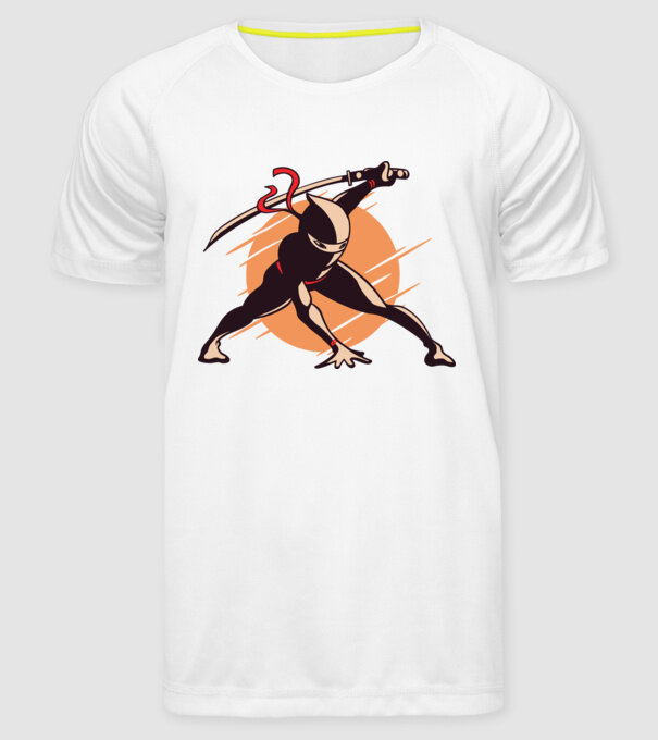 Ninja model alb pe tricou