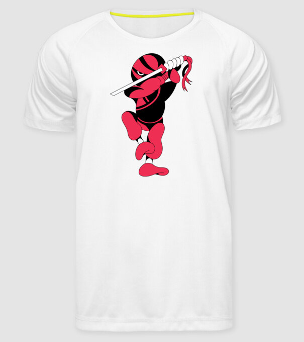Ninja model alb pe tricou