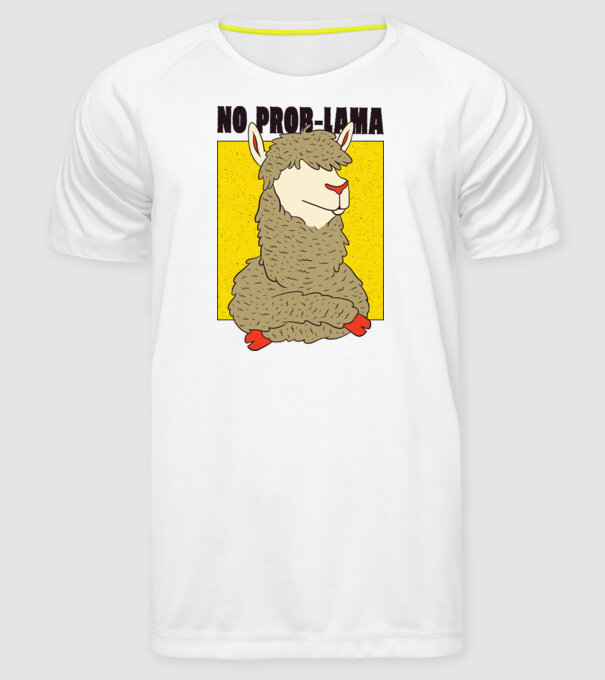 No Prob LLama - Lama model alb pe tricou