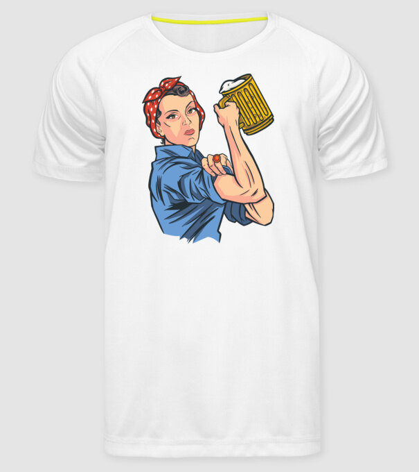Emanciparea femeilor Bere model alb pe tricou