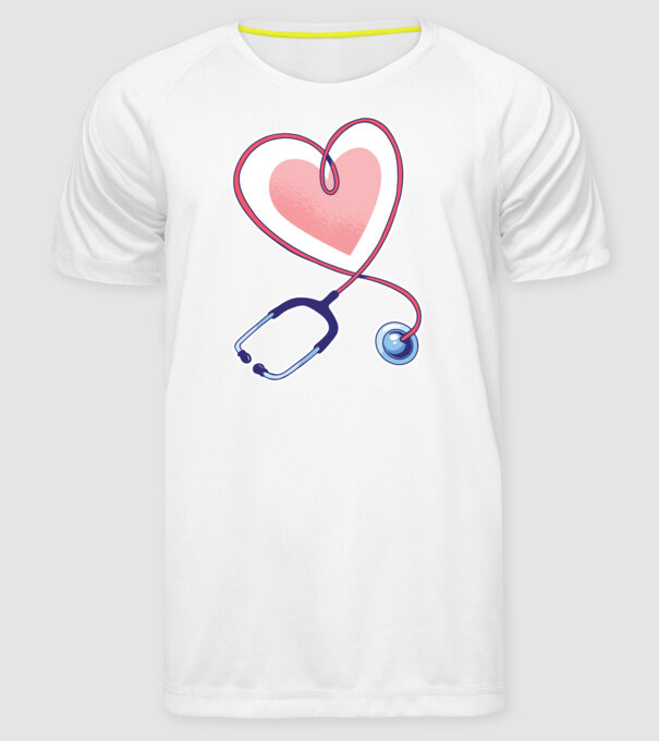 Soră Asistentă Stetoscop model alb pe tricou
