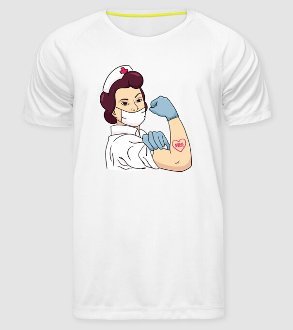 Soră Asistentă model alb pe tricou