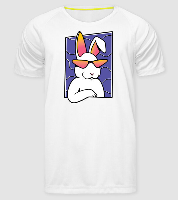 Iepuraș model alb pe tricou