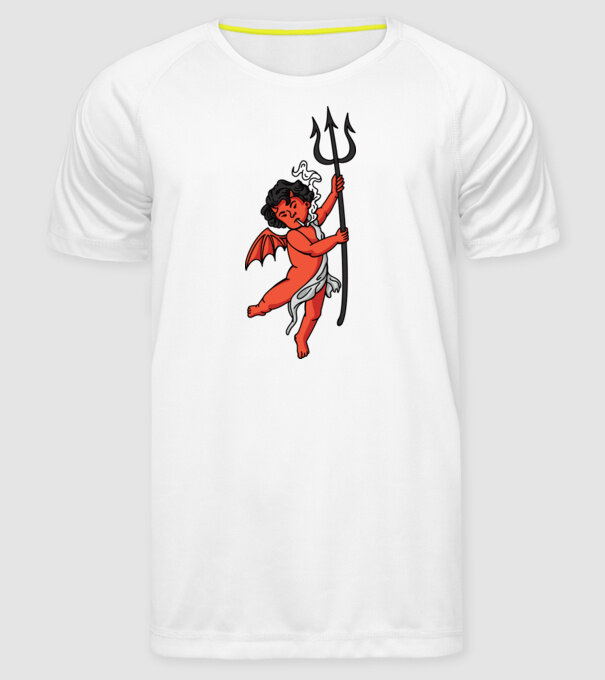 Diavol cu Țigaretă model alb pe tricou