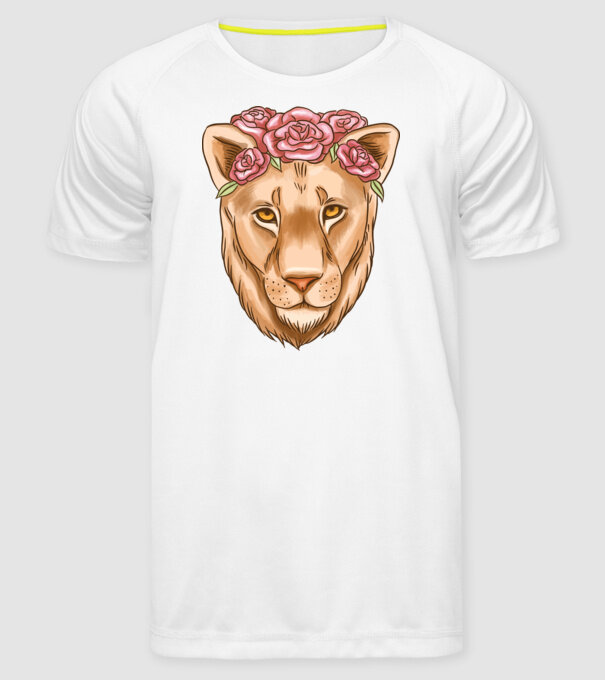 Doamnă leu model alb pe tricou