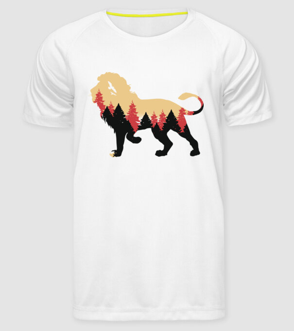 Siluetă Leu model alb pe tricou