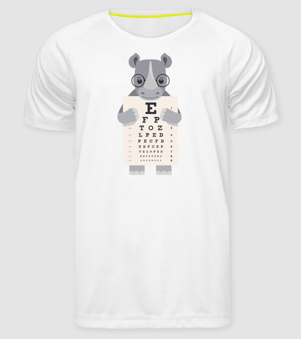 Examen oftalmologie rinocer model alb pe tricou