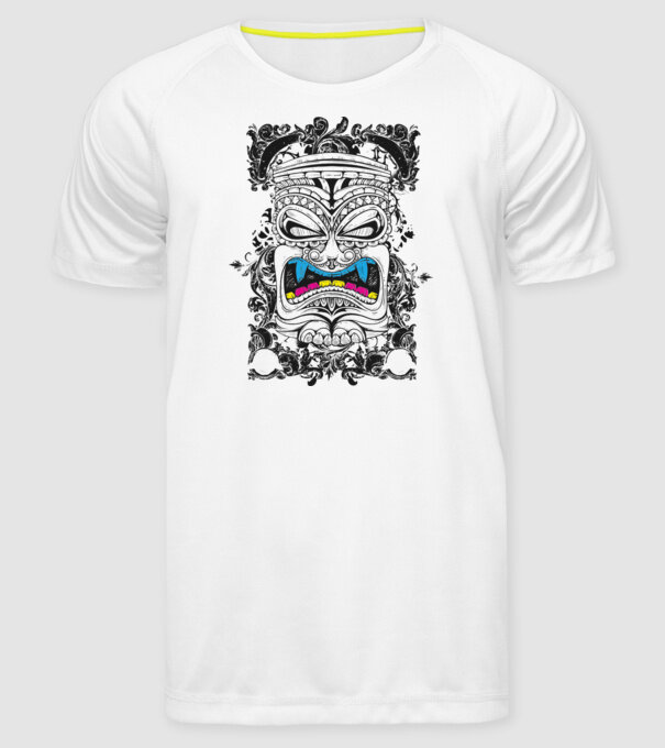 Stâlp totem antic model alb pe tricou