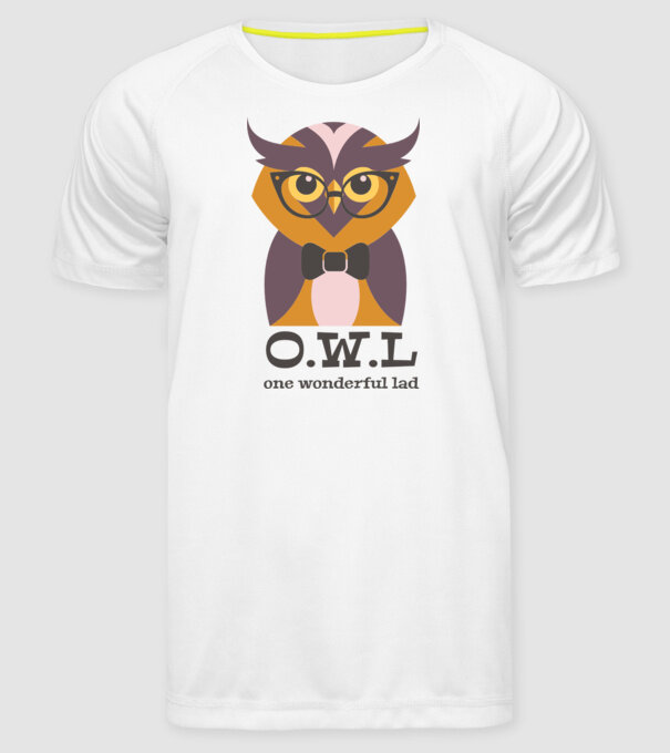 OWL - One wonderful Lad model alb pe tricou