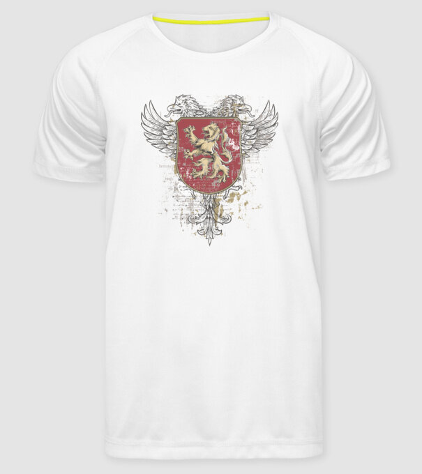Scut - Leu model alb pe tricou