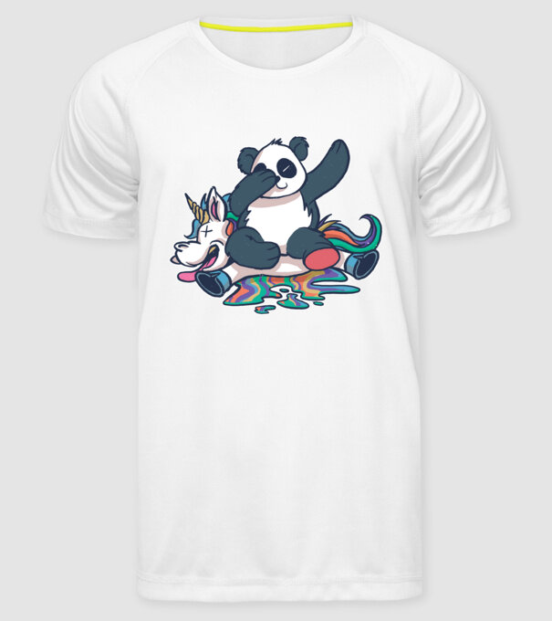 Panda DAB Unicorn model alb pe tricou