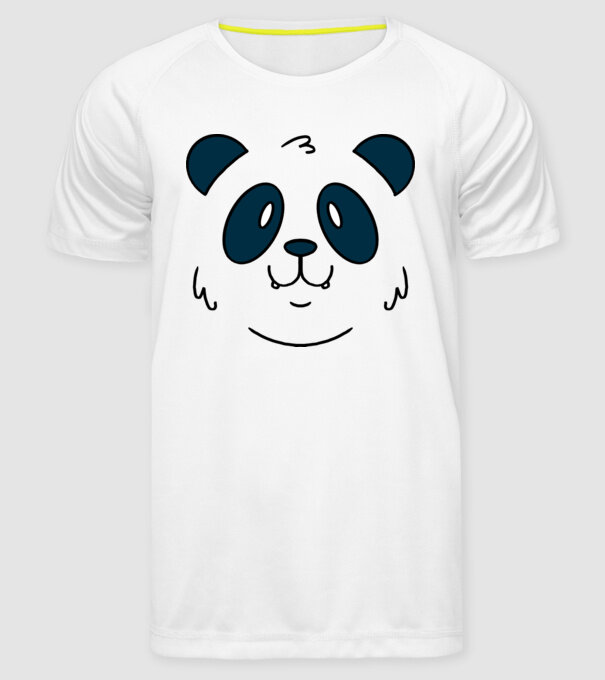 Cap de panda model alb pe tricou