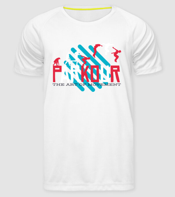 Parkour - Arta mișcării model alb pe tricou