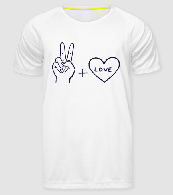Peace + Love model alb pe tricou