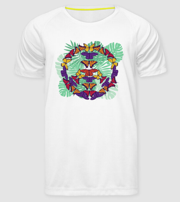 Peace tricou cu fluturi model alb pe tricou