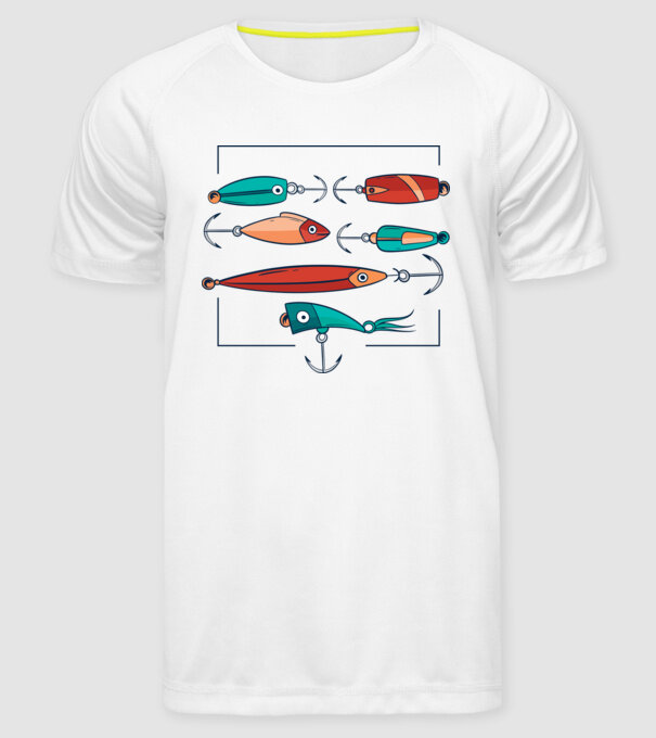 Pescuit la trena Momeli model alb pe tricou