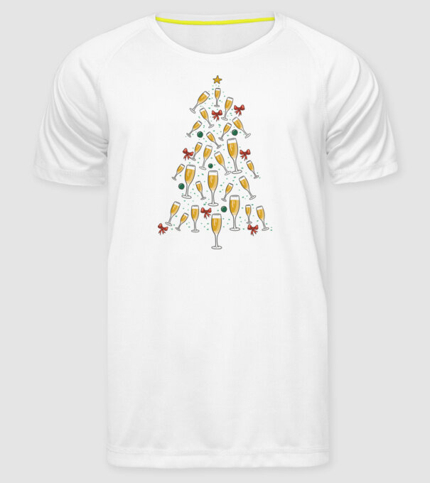 Pom de Crăciun cu Șampanie model alb pe tricou