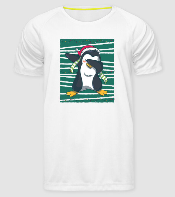 Pinguin DAB Crăciun model alb pe tricou