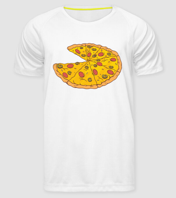 Felii de pizza Cuplu model alb pe tricou