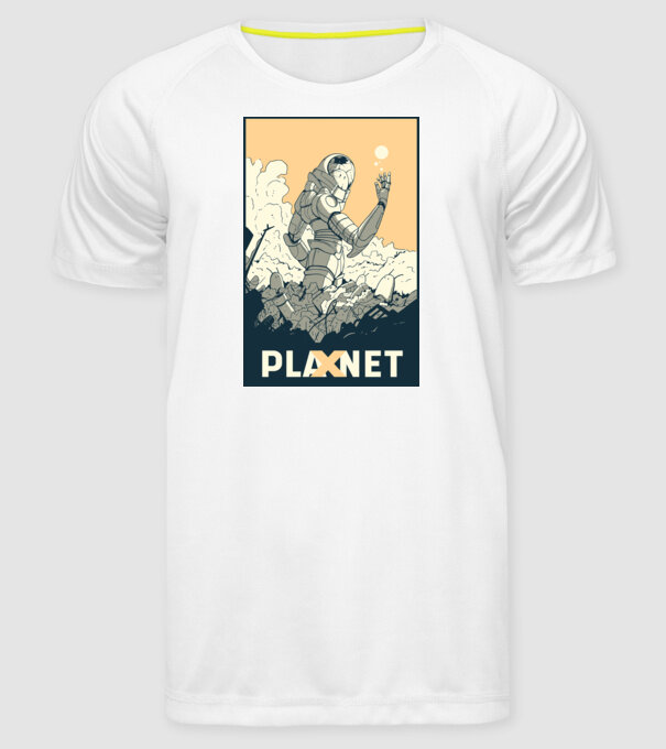 Planet X model alb pe tricou