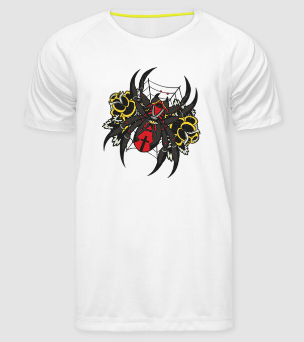 Păianjen model alb pe tricou