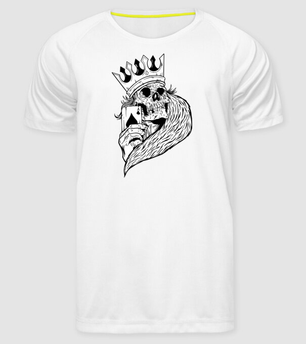 Craniu Poker model alb pe tricou