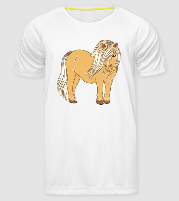 Ponei model alb pe tricou