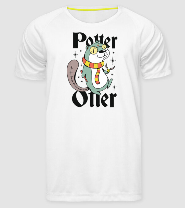 Potter Otter Vidra model alb pe tricou