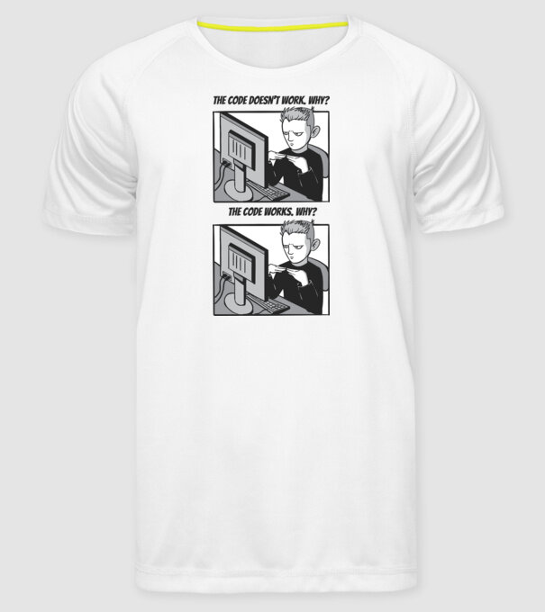 Programator Meme model alb pe tricou