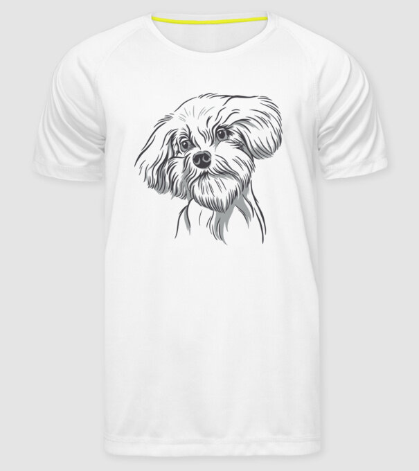 Câine Pudel model alb pe tricou