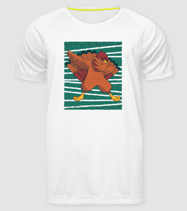 Curcan DAB Ziua Recunoștinței Thanksgiving model alb pe tricou